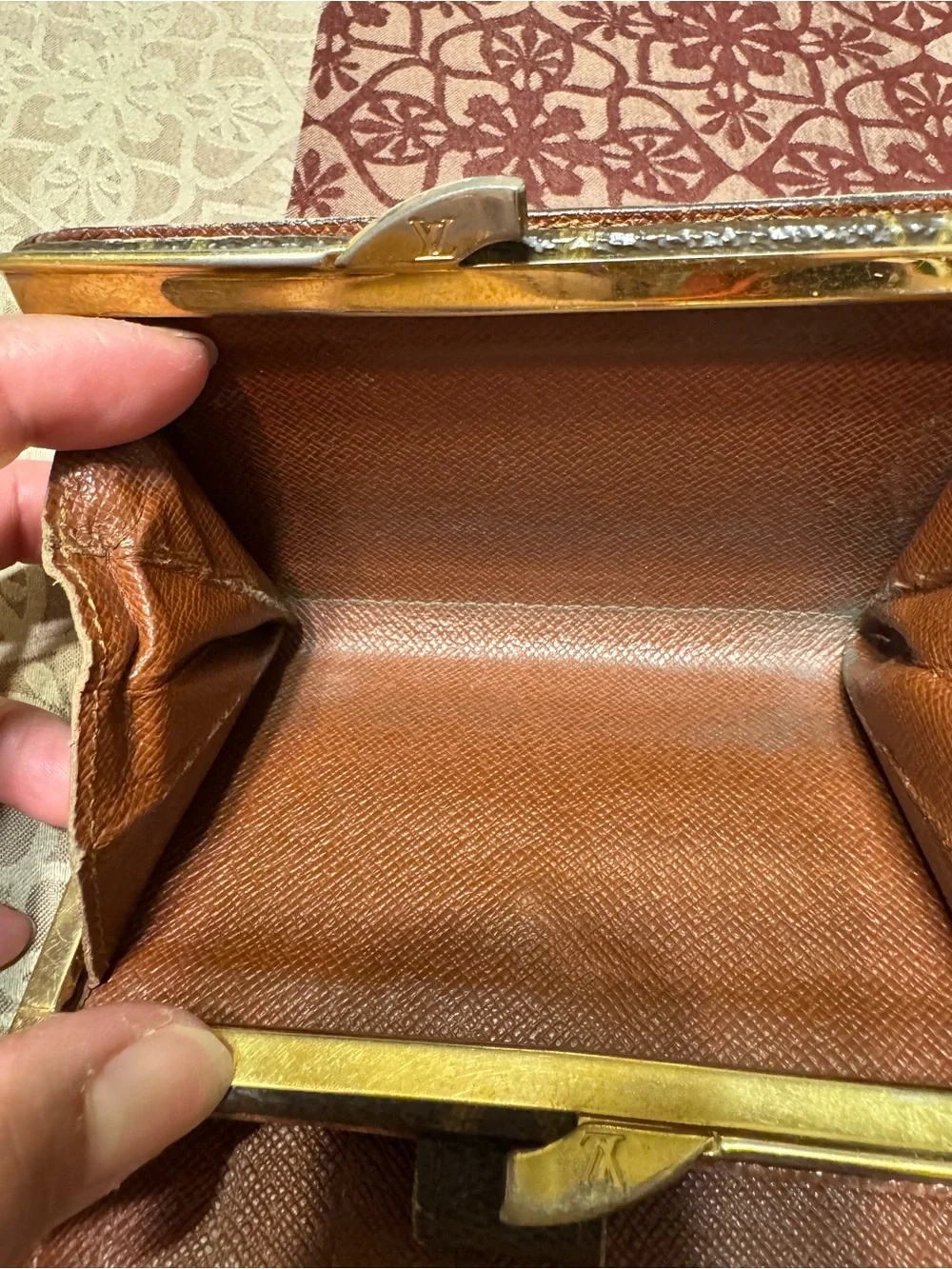 Louis Vuitton Monogram Canvas Compact Snap Wallet in Brown with Gold Hardware